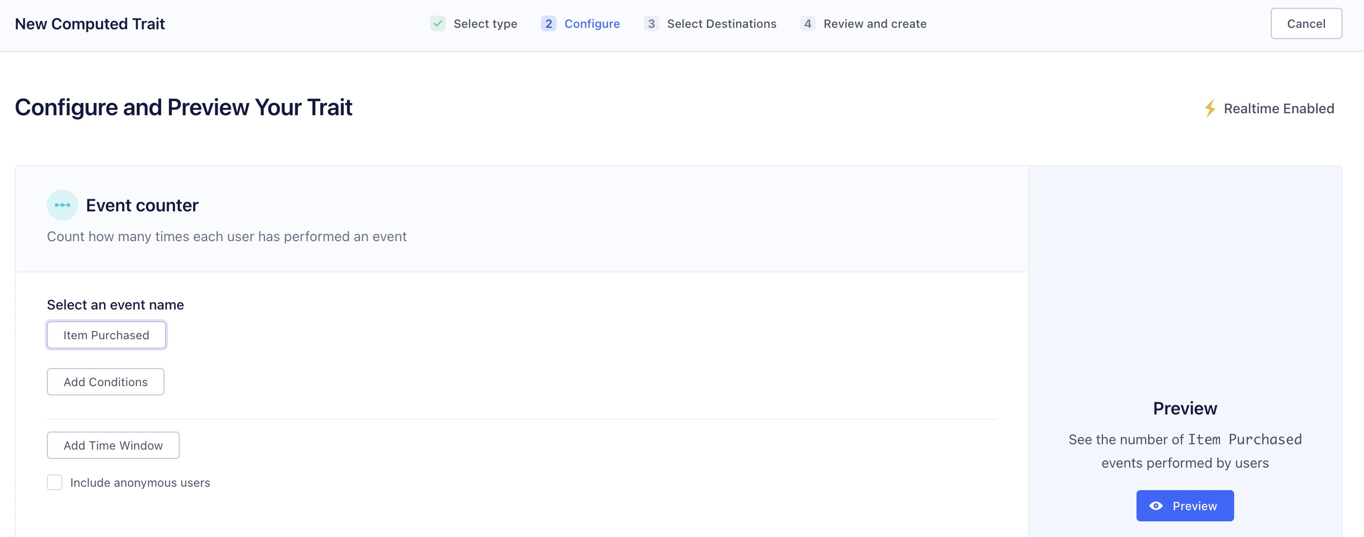 Screenshot of Configure and Preview Your Trait page